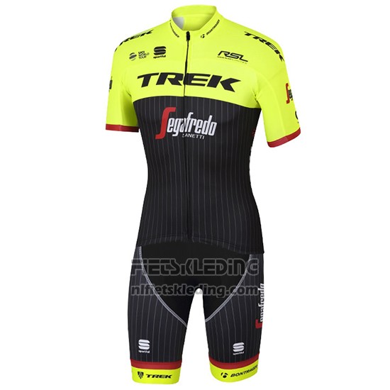 2017 Fietskleding Trek Segafredo Groen en Zwart Korte Mouwen en Koersbroek